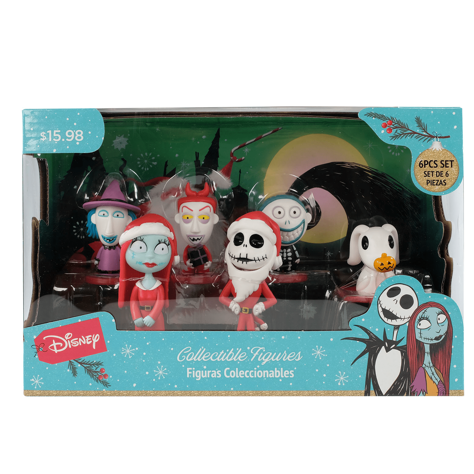 Disney, The Nightmare Before Christmas Halloweentown 6 piece Figurine Gift Set, Vinyl, Multi-Color