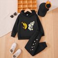 thumbnail image 2 of Gibobby Toddler Girls Outfits Sets Cute 0-12 Months 2t 3t 4t Bow Print Hoodies Tops Pants Little Girl Clothes Suit(3-4 Years,Black), 2 of 5