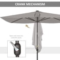 thumbnail image 3 of Wall Mounted Patio Umbrella with Solar LED Lights, 6.5 x 10ft Light Grey Rectangular Outdoor Sunshade, UV Resistant Polyester Canopy, Adjustable Tilt, Crank Handle, Aluminum Pole with Steel Ribs, 3 of 5