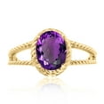 thumbnail image 4 of AoneJewelry 1.25 Carat Oval Shape Amethyst Ring In 10K Solid Rose, White & Yellow Gold, 4 of 5
