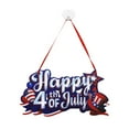 thumbnail image 2 of Lilgiuy 4th of July Patriotic Wood Hanging Sign for Front Door Independence Day Wooden Hanging Sign for Porch Outdoor, Memorial Day Wall Decoration for Home Party, 9.37"x5", 2 of 5