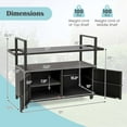 thumbnail image 3 of Costway Outdoor Bar Cart with Tempered Glass Top Storage Cabinet & 8 Hooks for Porch, 3 of 10