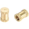 thumbnail image 4 of HUGFEGWE M2.5x3.8mm Female Thread Knurled Nuts,100PCS Hx5mm OD Brass Threaded Insert Embedment Nuts Hydraulic Welded Joint Injection Molding Assortment Kit for 3D Printing Injection Molding, 4 of 7