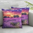 thumbnail image 3 of Chilfamy Lavender Flowers Fashion Style Dirt-Resistant Throw Pillow Covers High-Quality Summer Printed on Both Sides 1PC 12x12in, 3 of 5