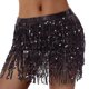 thumbnail image 1 of Falda de danza del vientre para mujer, disfraz, ropa brillante, ropa de baile, cinturón de cadera, bufanda de cadera para Negro, 1 of 7