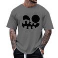 thumbnail image 1 of VBARHMQRT Brown Sweatshirt Men's Print Theme T Shirt Printed Solid Color Short Sleeve Top Grey, 1 of 4