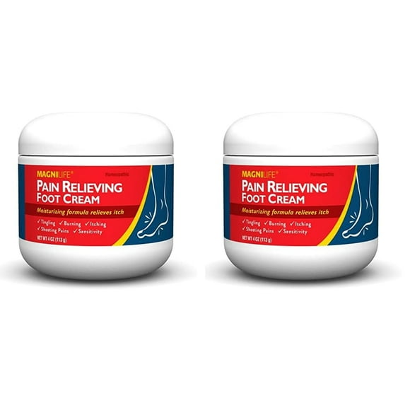 MagniLife Crème pour les Pieds Soulageant la Douleur, Hydratant Naturel avec Cire d'Abeille et Eucalyptus pour Apaiser les Douleurs, Brûlures, Picotements et Sensibilité - 4oz (Lot de 2)