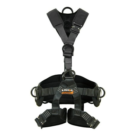 Ameristep Full Body Safety Harness - Fusion Climb Tac Rescue Tactical Full Body EVA Padded Heavy Duty Adjustable Zipline Harness 23kN S Black