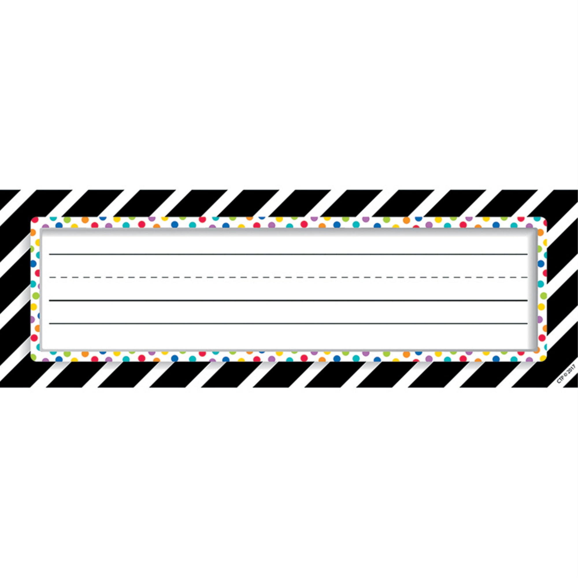 Bold & Bright Bold Stripes & Dots Name Plates, 36/Pack