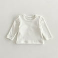 thumbnail image 5 of Odeerbi 6M-3Y Infant Girls Cotton Undershirt Rib Knit Base Layer Spring Fall Long Sleeve Undershirts Solid Color Shirt White, 5 of 5