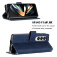 thumbnail image 3 of MonsDirect for 7.6 inch Samsung Galaxy Z Fold 4 2022 Case, Slim Suede Leather Stand Folio Cover with Auto Sleep/Wake Card Slots & Hand Strap Anti-Fall Protective Case for Galaxy Z Fold 4, Blue, 3 of 5