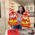thumbnail image 2 of Graflsoa 2025 Year of the Snake Festive Door Sticker - Red Plush Embossed Chinese New Year Decoration for Home Walls, Medium Size, Symbolizing Wealth and Prosperity, 2 of 3