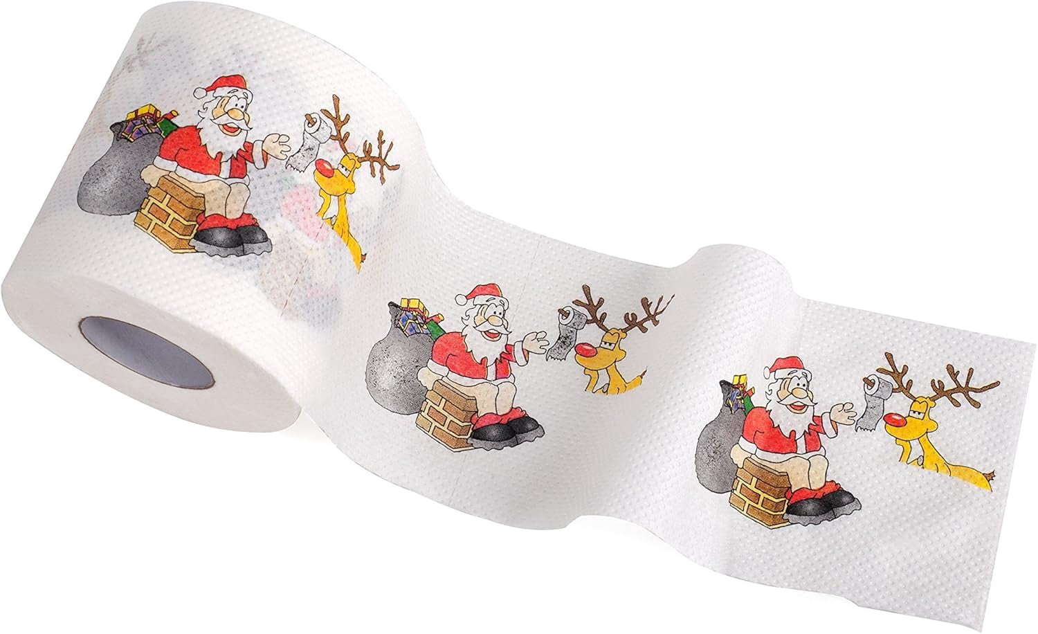 Merry Christmas Santa Claus Toilet Paper Tissue Napkin Prank Fun Birthday Party Novelty Gift Idea (1 Roll)