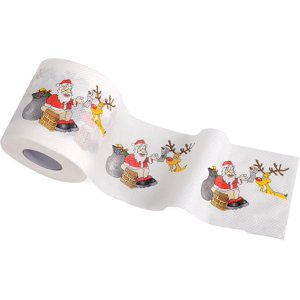Joyeux Noël Père Noël Toilette papier tissu Nappe Prank amusant anniversaire Fête idée cadeau (1 Rouleaux)