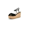thumbnail image 2 of Schutz Women's Heloise Wedge Sandal Black Suede Open Toe Cork Wedge Platform, 2 of 3