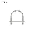 thumbnail image 3 of Round U-Bolts 2 Sets 44mm(1.73") Inner Width 62mm Length M6 304 Stainless Steel with Nuts Washers and Plates, 3 of 5