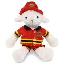 DolliBu Long Leg Lamb Firefighter Stuffed Animal - Lamb Fireman Toy with Red Fireman Costume Outfit and Fireman Hat, Cute Farm Life Stuffed Animal Fire Fighter Doll Plush Toy for Kids - 10.5 Inch