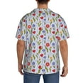 thumbnail image 5 of Xecao offers the Tulips Flowers for Men's Casual Short-sleeved Shirt, a button-up collared shirt with a pocket, perfect for beach vacations and yacht travel in the Medium size., 5 of 7