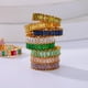 thumbnail image 2 of Anillos de circón cúbico chapados en oro para mujer, acero inoxidable abierto, anillo de dedo de cristal de lujo verde, joyería Bohemia, regalo de fiesta de boda, 2 of 4