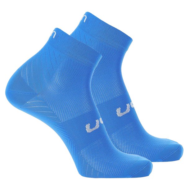 UYN Calcetines Unisex, Paquete de 2 - Calcetines Essential Low Cut, Logotipo, monocolor Azul 35-38