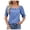 Blue, variant on Trendfront Womens Square Neck Tops Fashion Summer Short Sleeve T-Shirts Casual Trendy Puff Sleeve Ruched Tee Loose Fit Soft Pullover Clothing