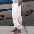 thumbnail image 5 of Gibobby pantalones de yoga Alta Recta Con Bolsillos Algodón Mujer Pantalones Sueltos Pantalones Casual Cintura Estampado Largo Pantalones Casuales Mujer (Rosa, L), 5 of 5