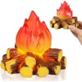 thumbnail image 2 of PYYNA-Fake Campfire Night Light: Realistic 3D LED Fake Fire Pit Firewood Lamp for Halloween Christmas Party Decorations - Battery Operated Flameless Candle for Bar Home Garden Yard, 2 of 4