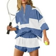 thumbnail image 4 of Bzhegqhd Womens 2 Piece Workout Sets Summer Outfits Striped Matching Lounge Set Going Out Top and Shorts, 4 of 8