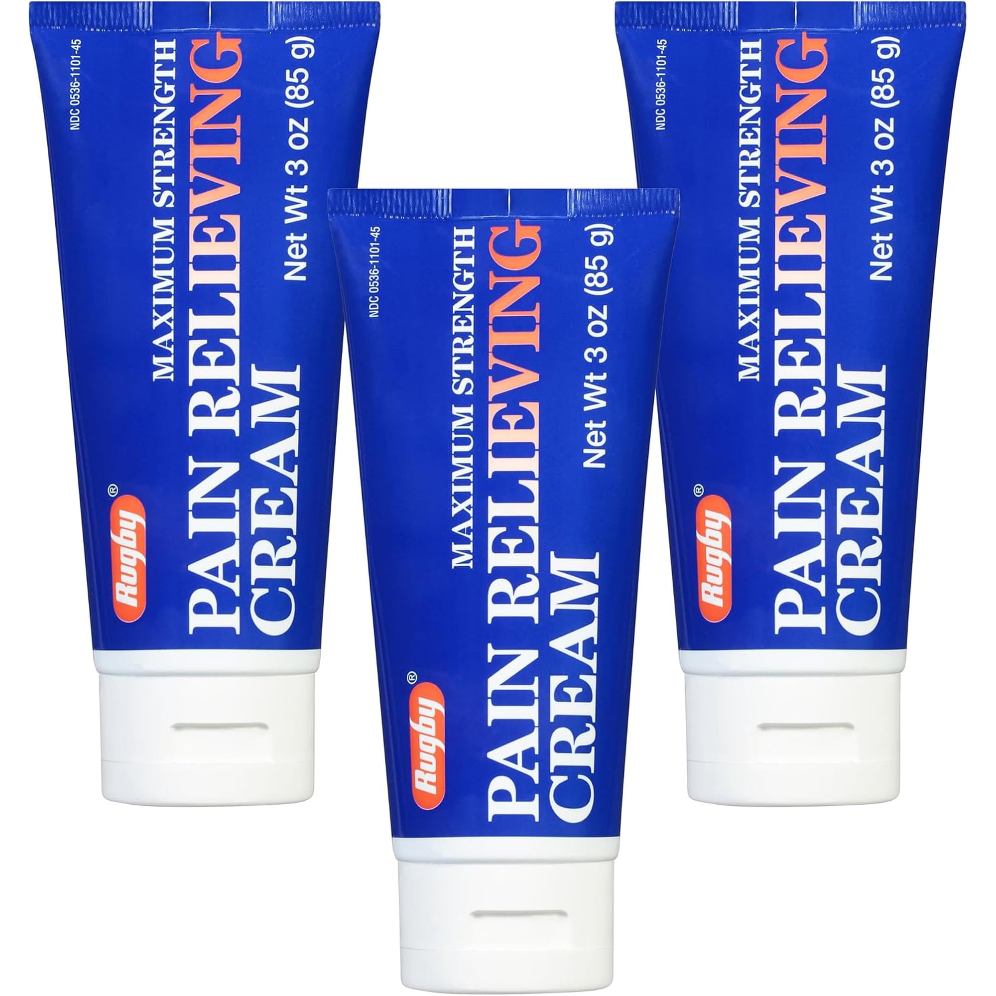 Rugby Maximum Strength Pain Relieving Cream - Made with Menthol and Methyl Salicylate - Offers Temporary Joint and Muscle Soreness Relief - 3 Oz. (3 Pack)