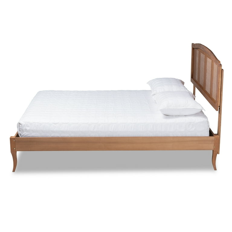 Baxton Studio Marieke Vintage Queen Bed Woven Headboard, Ash Baxton Studio Marieke Vintage Queen Bed Woven Headboard, Ash