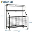 thumbnail image 3 of Kselythan Sports Equipment Organizer,Large Capacity Garage Sports Toy Organizer with Hooks and Baskets,Ball Storage Rack,Ball Storage Garage, Rolling Ball Cart with Wheels for Toy and Gear Organizer, 3 of 7