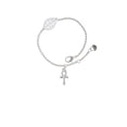 thumbnail image 2 of Delight Jewelry Silvertone Small Ankh - Silvertone Leaf Delicate Bracelet, 6.25+1.75", 2 of 4