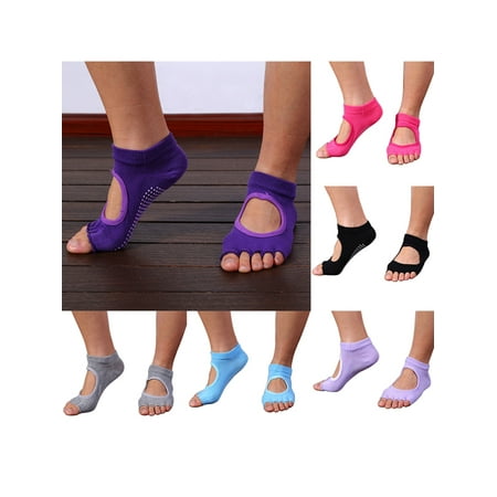 6 Pairs Non Slip Half Toe Yoga Socks for Ballet, Yoga, Pilates, Barre Cotton Socks with Grips for Women