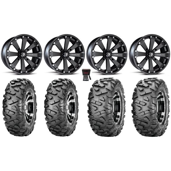 MSA Black Kore 14" UTV Wheels 29" BigHorn Tires Can-Am Maverick X3 / Honda Pioneer 1000 / Talon