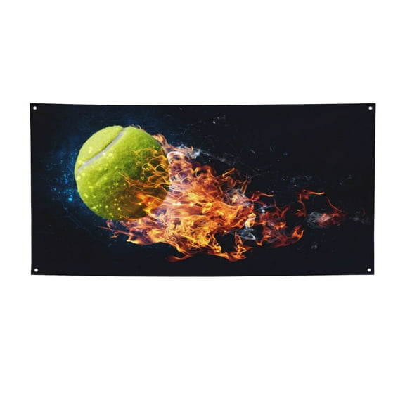 Picia Tennis Ball In Fire1 Pattern Party Banner, Festive Decoration, Holiday Banner, Celebration Decor, Event Banner, Reusable Party Banner-Small