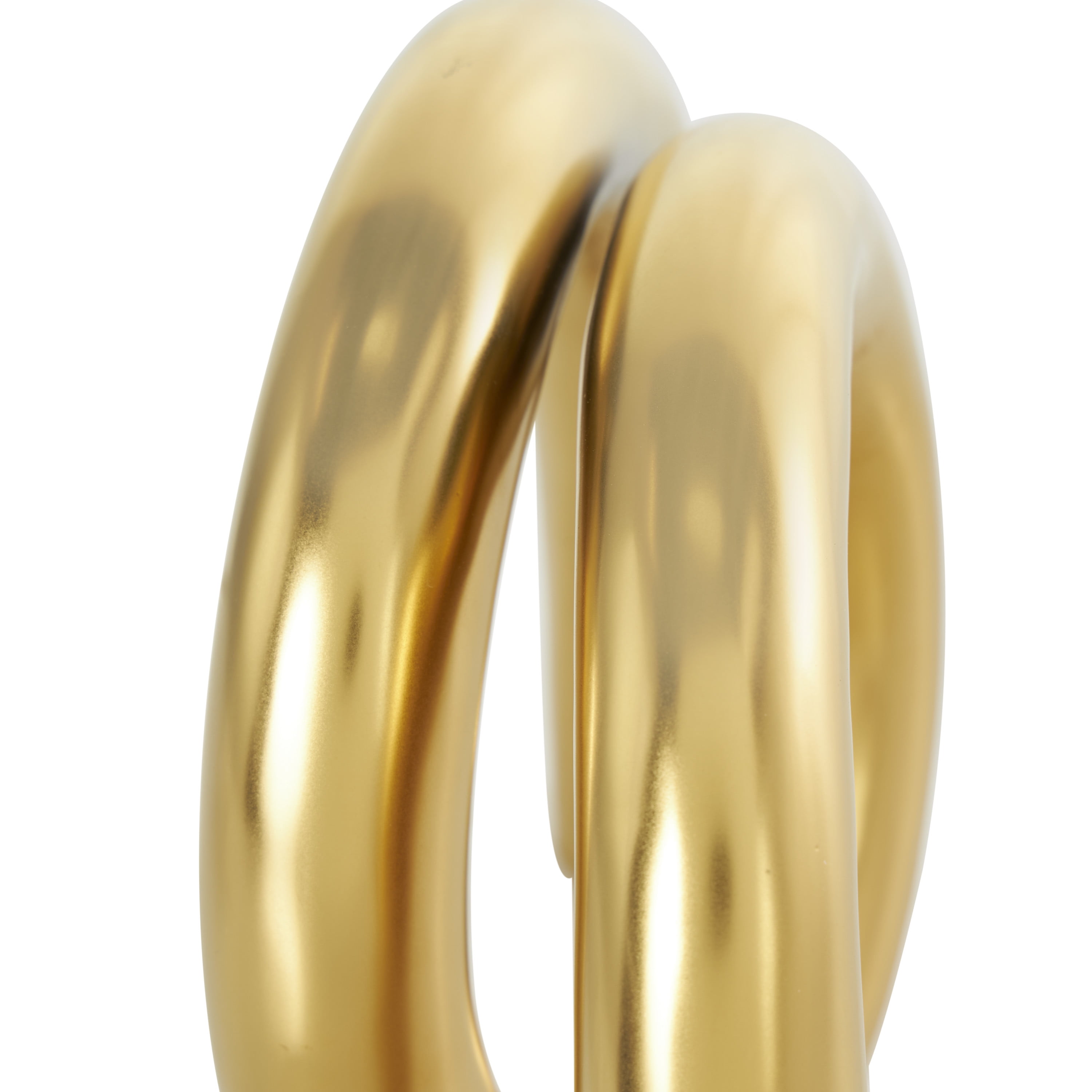 12" x 8" Gold Ceramic Rounded Loop Abstract Sculpture, by DecMode