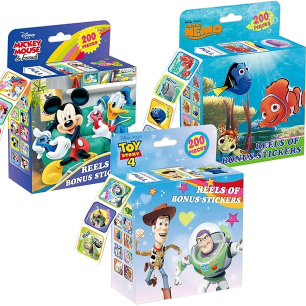 Juego de pegatinas HUOGUO, 600 unidades, paquete de 3, para niños con 30 diseños, 3,8 cm