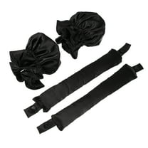 Vocoste 4 Pcs Heatless Hair Curler Satin Heatless Curling Rod Headband with Hair Cap Set for All Hair Types Black
