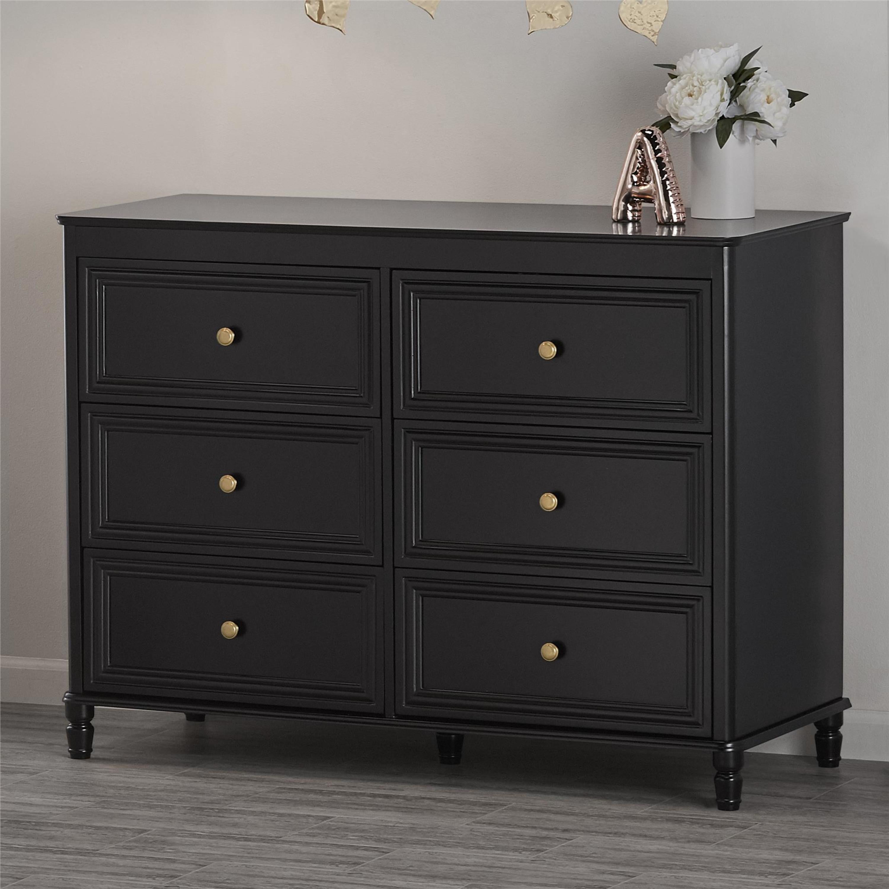 Little Seeds Piper Kids' 6-Drawer Dresser, Black