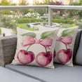 thumbnail image 5 of Pack of 2 Outdoor Pillow Covers 24x24 Inch Waterproof Cherry Fruit Throw Pillow Covers,Decorative Couch Pillow Shams Protectors Spring Botanicals Bow Idyllic Country Leaf Patio Cushion Pillowcases, 5 of 8