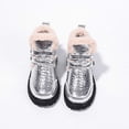 thumbnail image 4 of BRGZLK Toddler Kids Girls Boots Winter Casual Comfy Warm Fleece Lined Snow Boots Trendy Solid Color Waterproof Non Slip Ankle Booties with Buckle Detail Silver 3.5-4 Years, 4 of 6