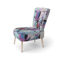 thumbnail image 3 of Designart "Spatial Illusions Purple Suprematism" Multi-Color Abstract Suprematism Upholstered Accent Chair - Modern Arm Chair For Living Room, 3 of 7