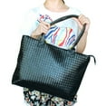 thumbnail image 3 of [Silent Love] Stylish Black Double Handle Leatherette Bag Handbag Purse, 3 of 3