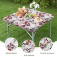 thumbnail image 4 of Pioneer Flower Floral Print Pattern Square Fitted Tablecloth with Elastic Edge,Square Table Cover,Washable Elastic Table Cover for Home Kitchen Party Decor 34"x34", 4 of 6
