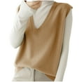 thumbnail image 2 of KIHOUT New Arrival Tank Tops for Women V-Neck Sleeveless Solid Color Capless Fashion Fallow Commuting tops, 2 of 5
