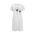 thumbnail image 4 of HomeGardon Women's Sleepwear Nightgowns for Women,Fashion Print Medium Length Dress Oversized Short Nightgown Fashion Chest Print Short Sleeve Nightdress,S-XXL, 4 of 6