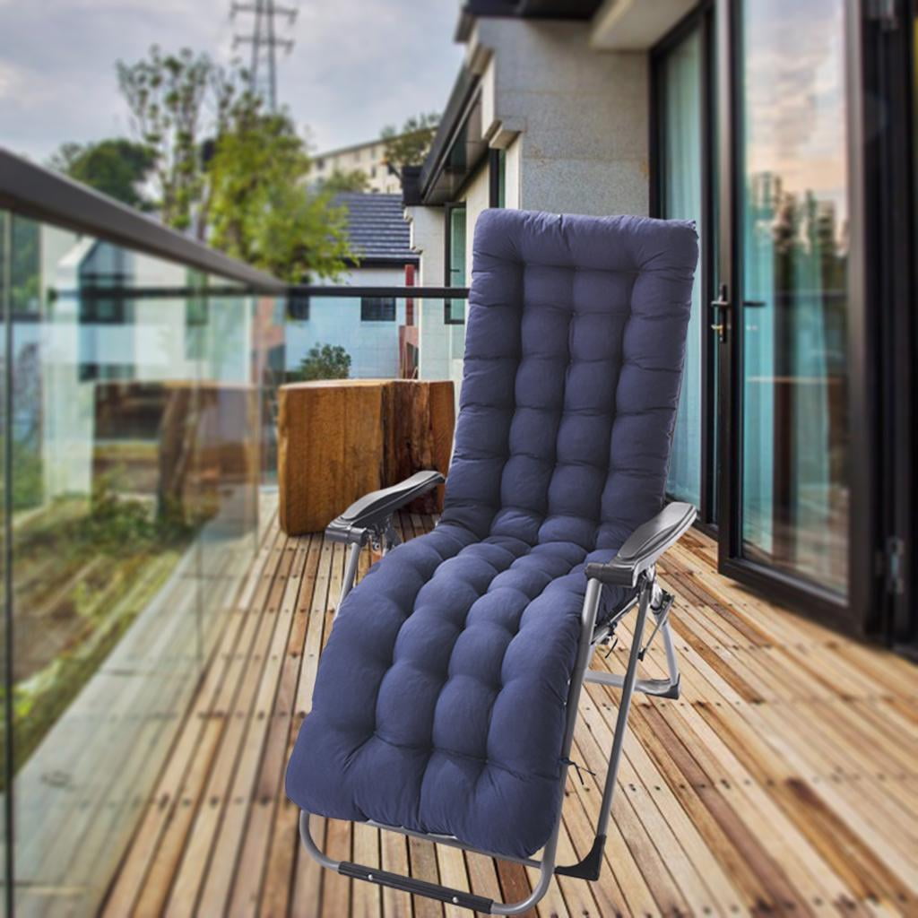 Garden Seat Cushions Soft Polyester Recliner Cushion Double sided Mat Solid Chair Seat Cushions Navy C Walmart