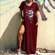thumbnail image 2 of Vestido informal de verano para mujer, vestido largo de manga corta con bolsillo Sexy y cuello redondo con estampado de Calavera de Halloween Fridja  bnh2569, 2 of 8