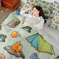 thumbnail image 3 of Erosebridal Happy Camping Tent Bedding Comforter Set 7 Pieces For Kids Teens,Boys Girls Adventure Theme Tent Full Bedding Set,Grey Reversible, 3 of 6