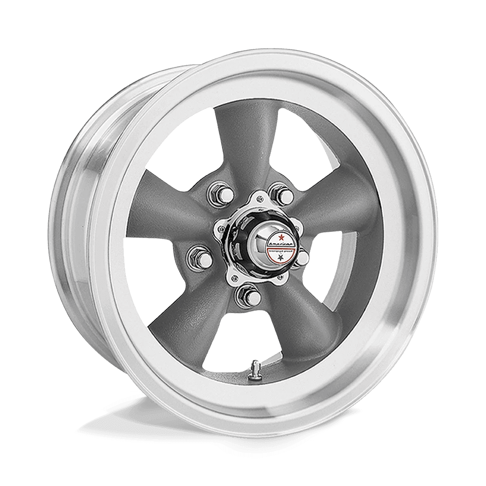 American Racing Vintage Aluminum Rim VN105 TORQ THRUST D 15X8in Torq Thrust Gray Machined Lip Finish, VN10558065